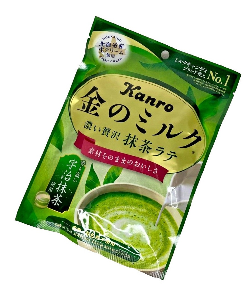 Japan Candy Kanro Golden Milk Candy Matcha Latte 61g × 6 Bags