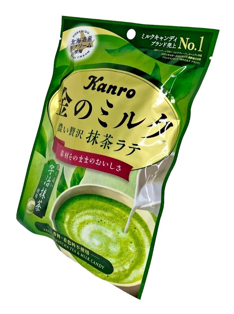 Japan Candy Kanro Golden Milk Candy Matcha Latte 61g × 6 Bags