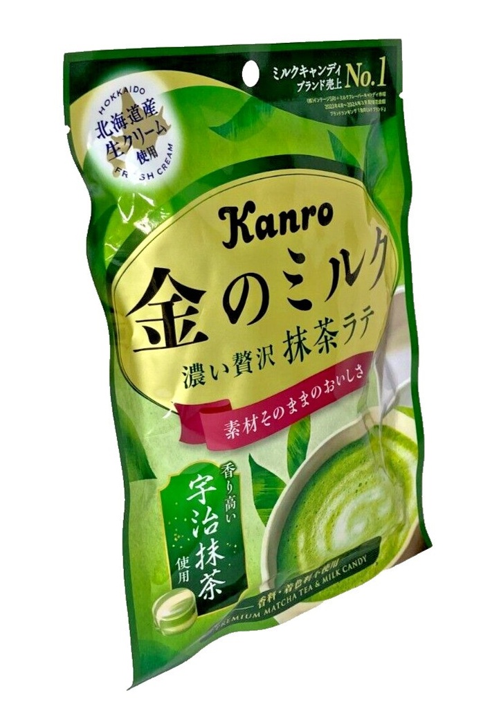 Japan Candy Kanro Golden Milk Candy Matcha Latte 61g × 6 Bags
