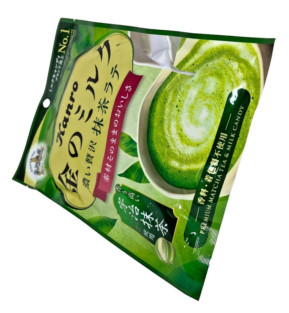 Japan Candy Kanro Golden Milk Candy Matcha Latte 61g × 6 Bags