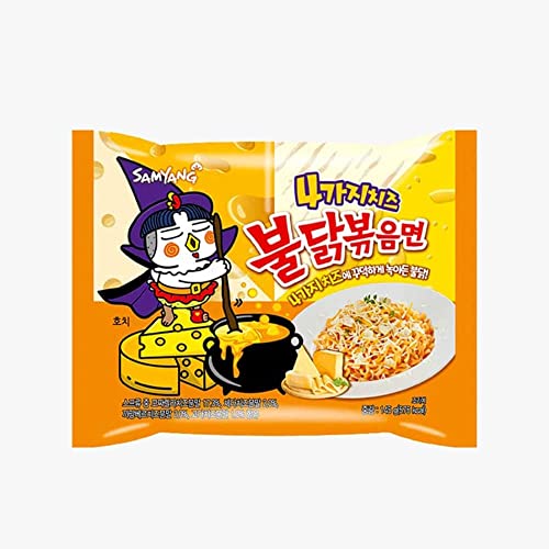 Buldak, Buldak™, Stir-Fried Ramen, Spicy Chicken, Quattro Cheese, 5 Packs, 5.11 Oz (145 G) Each