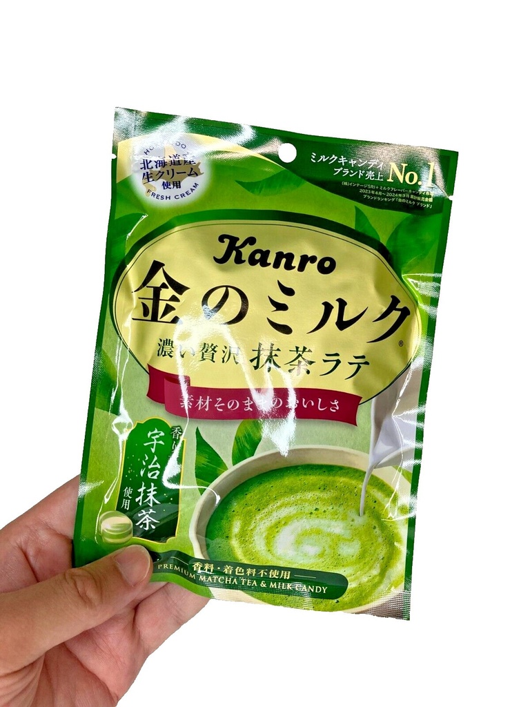 Japan Candy Kanro Golden Milk Candy Matcha Latte 61g × 6 Bags