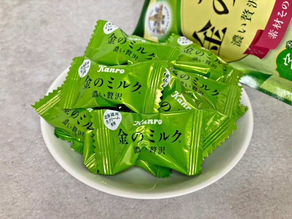 Japan Candy Kanro Golden Milk Candy Matcha Latte 61g × 6 Bags