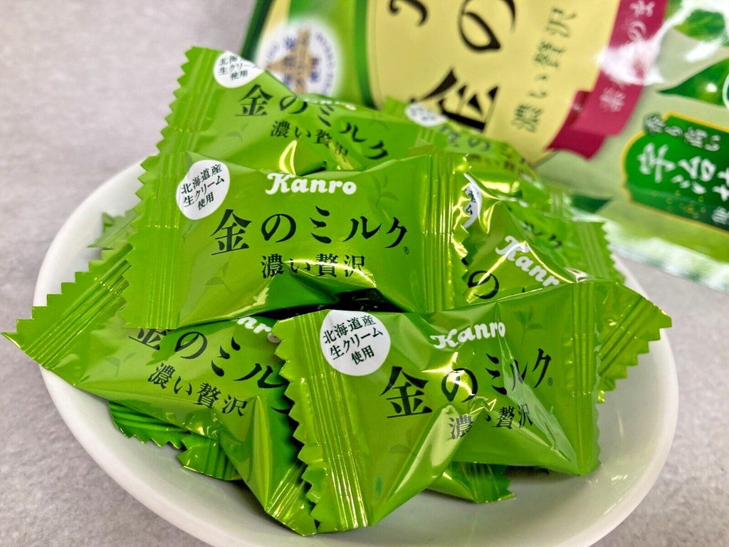 Japan Candy Kanro Golden Milk Candy Matcha Latte 61g × 6 Bags