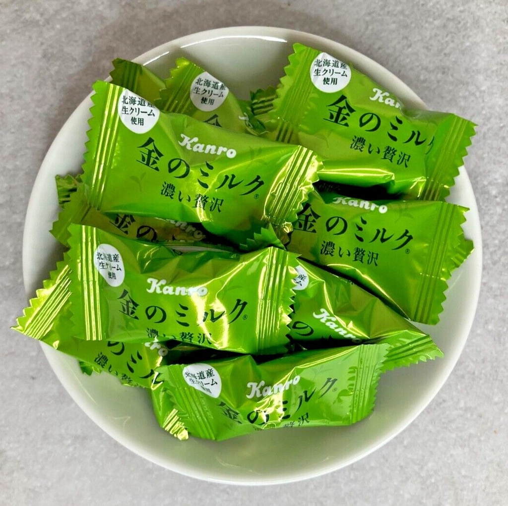 Japan Candy Kanro Golden Milk Candy Matcha Latte 61g × 6 Bags