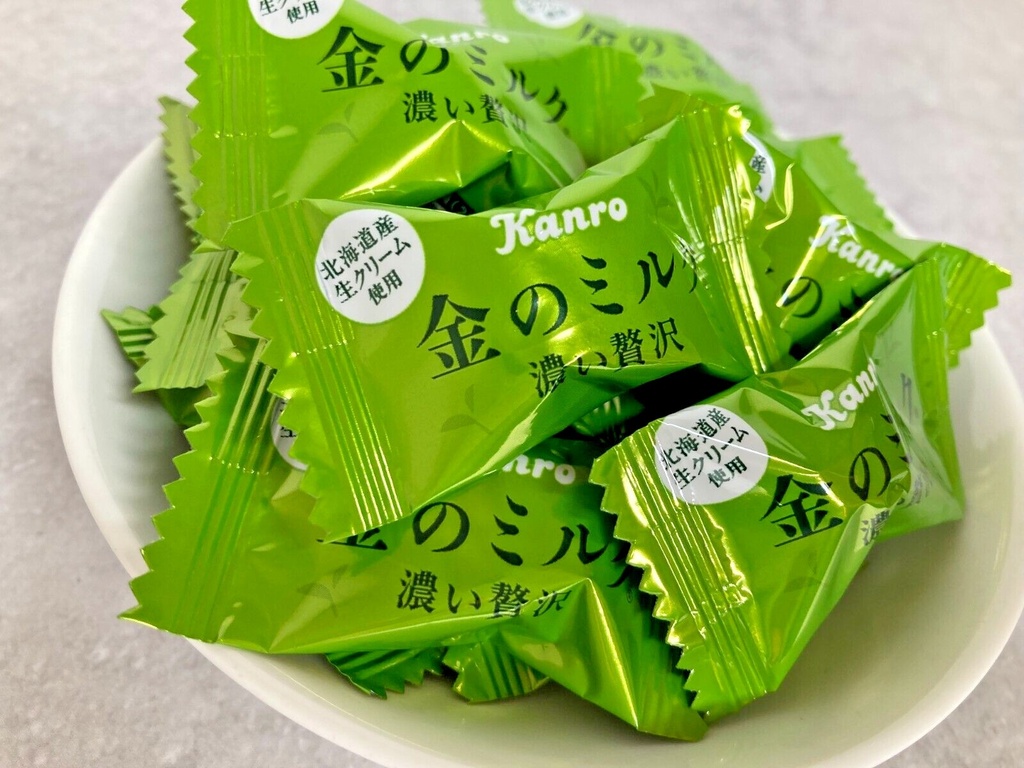 Japan Candy Kanro Golden Milk Candy Matcha Latte 61g × 6 Bags