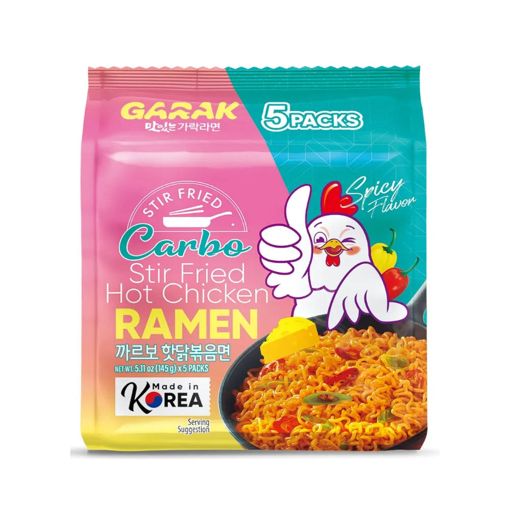 [N0123] GARAK Carbo Hot Chicken Flavor Stir-fry Ramen 145g x 5p x 8