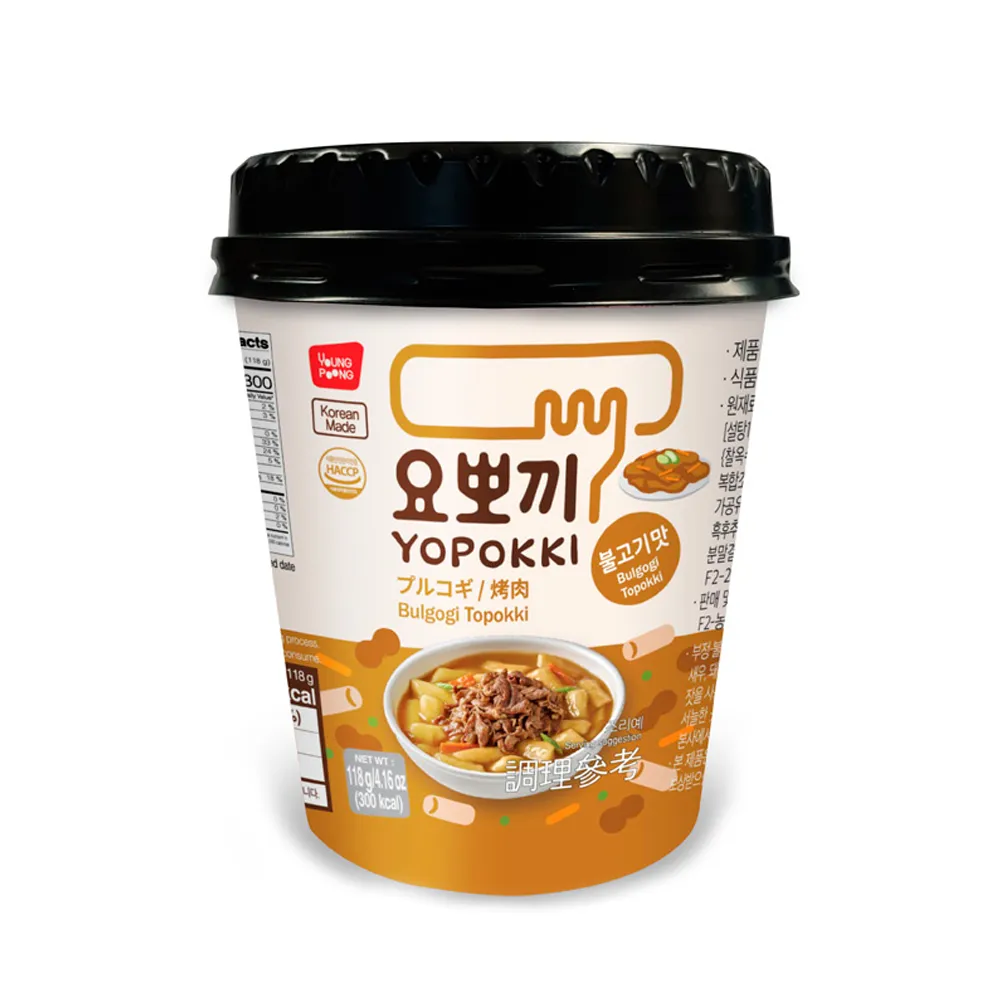 YOUNGPOONG Yopokki Bulgogi Tteokbokki Cup 118g x 30