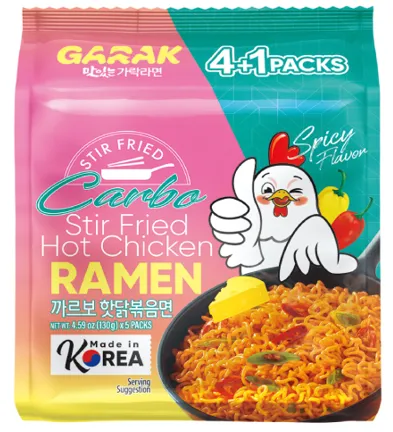 GARAK Carbo Hot Chicken Flavor Stir-fry Ramen 145g x 5p x 8