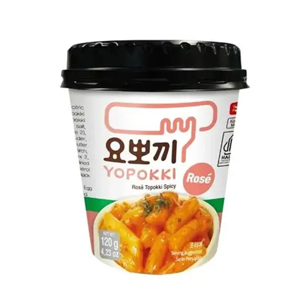 YOUNGPOONG Yopokki Rose Spicy Tteokbokki Cup HALAL 120g x 30