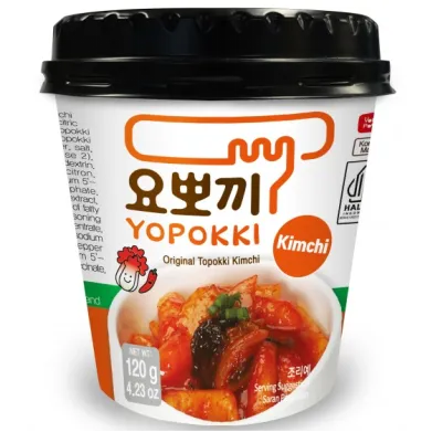 YOUNGPOONG Yopokki Original Kimchi Tteokbokki Cup HALAL 120g x 30