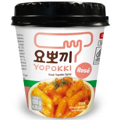 YOUNGPOONG Yopokki Rose Spicy Tteokbokki Cup HALAL 120g x 30