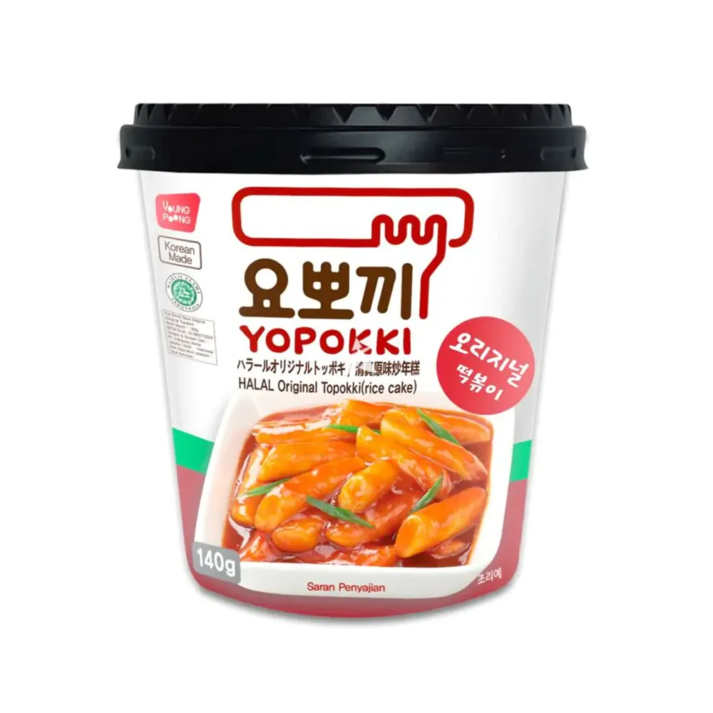 [N0308] YOUNGPOONG Yopokki Original Tteokbokki Cup HALAL 140g x 30