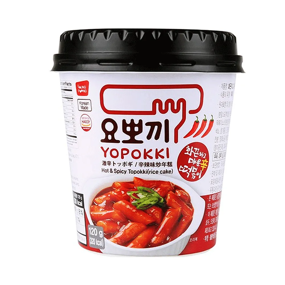 YOUNGPOONG Yopokki Hot and Spicy Tteokbokki Pack 120g x 20