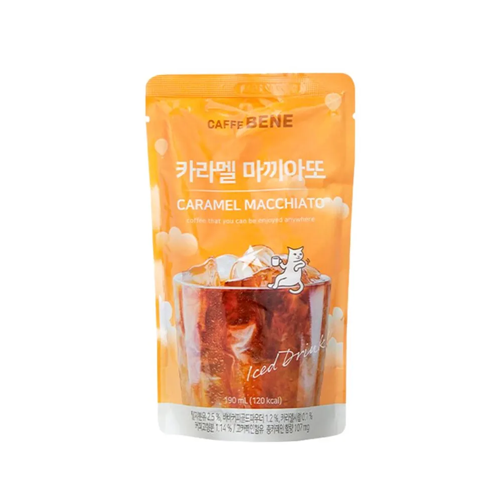 [N0037] CAFFE BENE Caramel Macchiato Pouch 190ml x 50