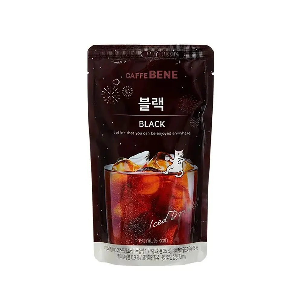 [N0035] CAFFE BENE Black Pouch 190ml x 50