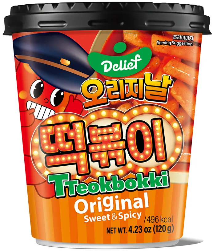 DELIEF Tteokbokki Cup Original Sweet & Spicy HALAL 120g x 30