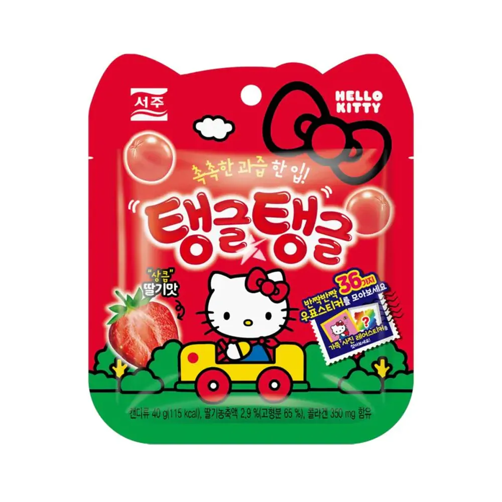 SEOJU Hello Kitty Sticker Jelly Strawberry Flavor 40g x 36
