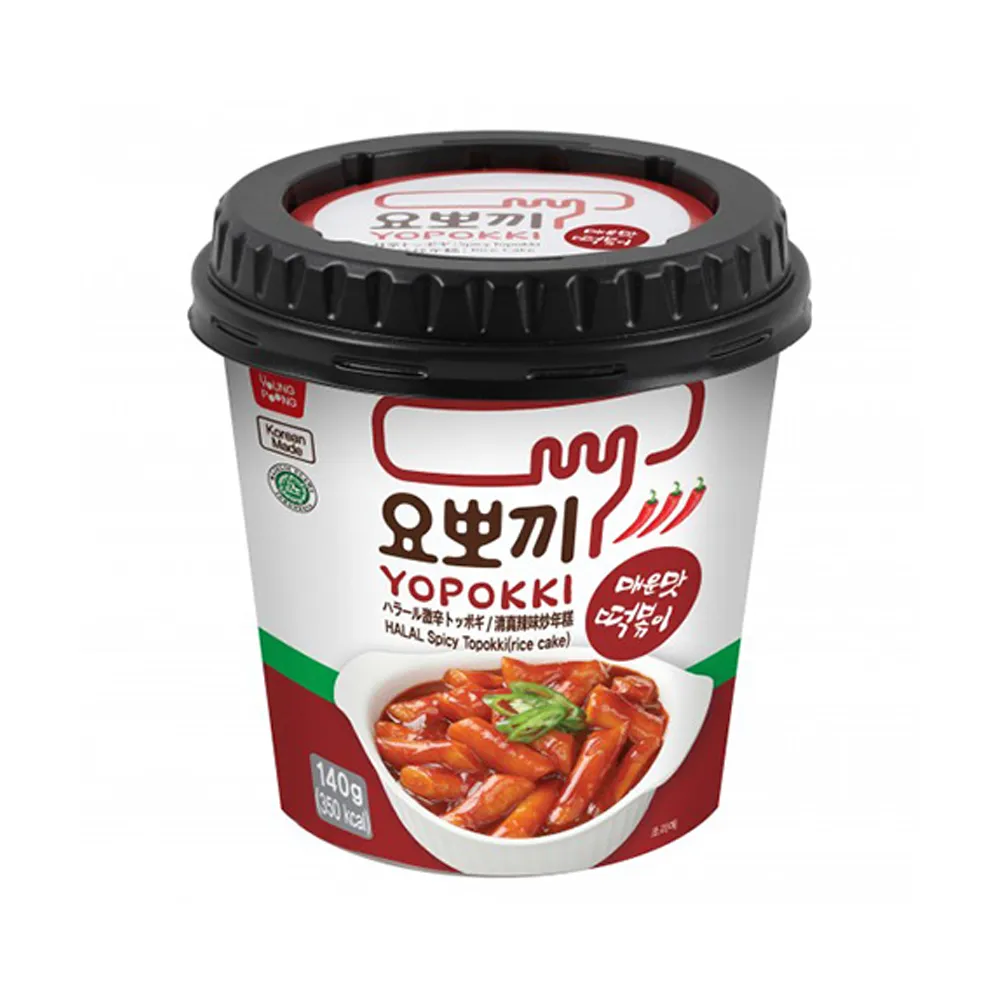 YOUNGPOONG Yopokki Spicy Tteokbokki Cup HALAL 120g x 30