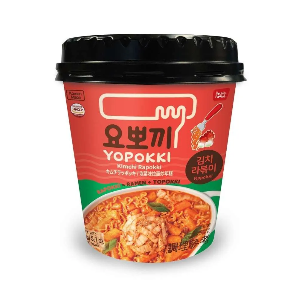 YOUNGPOONG Yopokki Kimchi Rapokki Cup 145g x 16