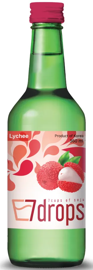 7DROPS Soju Lychee Alc. 12% 360ml x 20