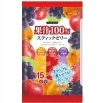 RIBON 100% fruit juice stick jelly Orange Apple Grape flavor (15 sticks) *12