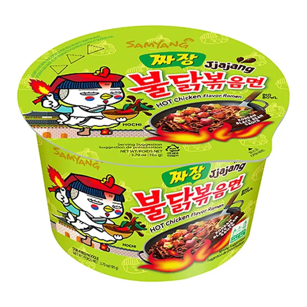 [N0265] SAMYANG Jjajang Hot Chicken Flavoured Instant Noodles 105g *16(Bowl)