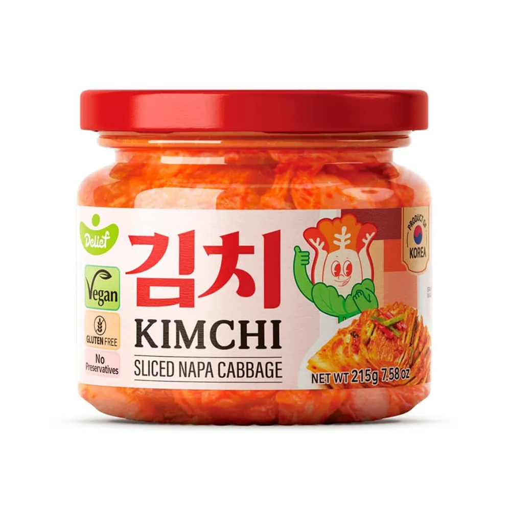 [N0095] DELIEF Sliced Napa Cabbage Kimchi Bottle 215g x 12