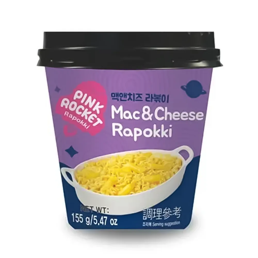 YOUNGPOONG Pink Rocket Mac & Cheese Rapokki Cup 155g x 16