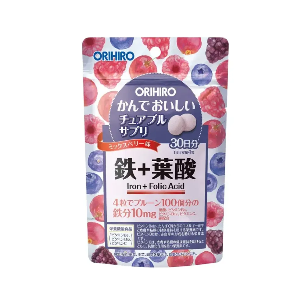 [N0223] ORIHIRO Chewable Supplement Iron+Folic Acid 60g *48