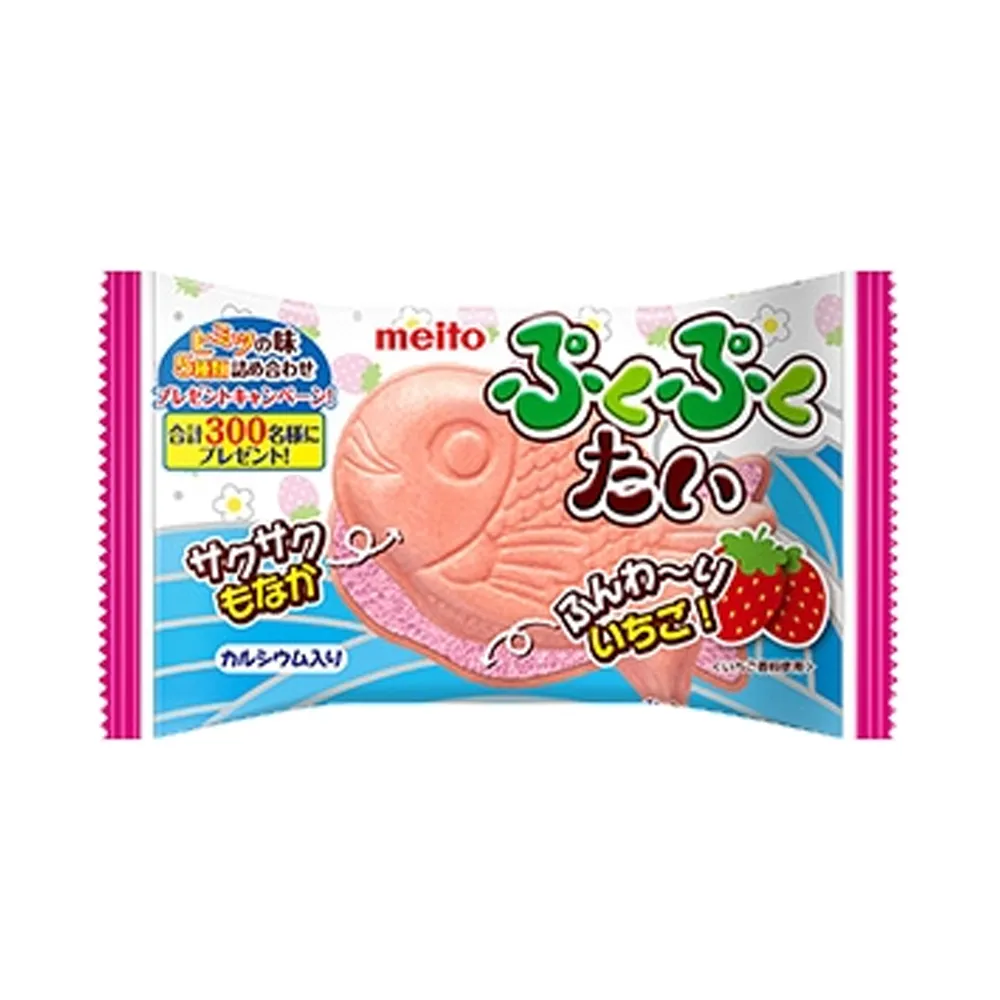 Meito Pukupukutai Chocolate Strawberry Wafer 16.5gPukupukuTai Air-In Choco Strawberry
