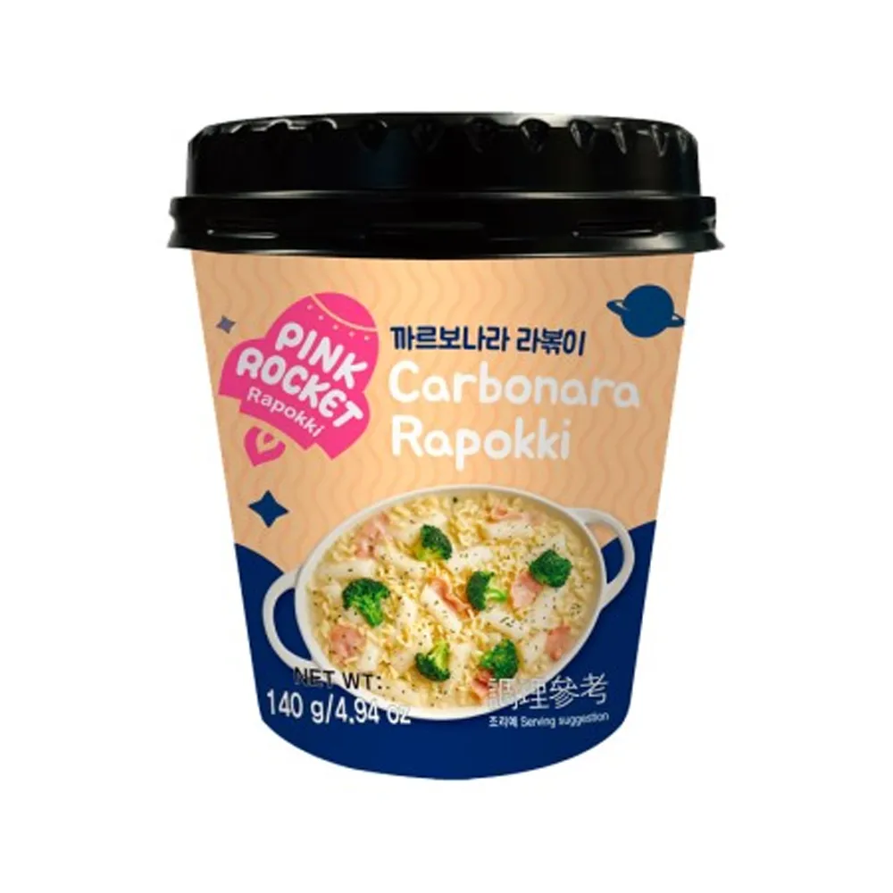 YOUNGPOONG Pink Rocket Carbonara Rapokki Cup 140g